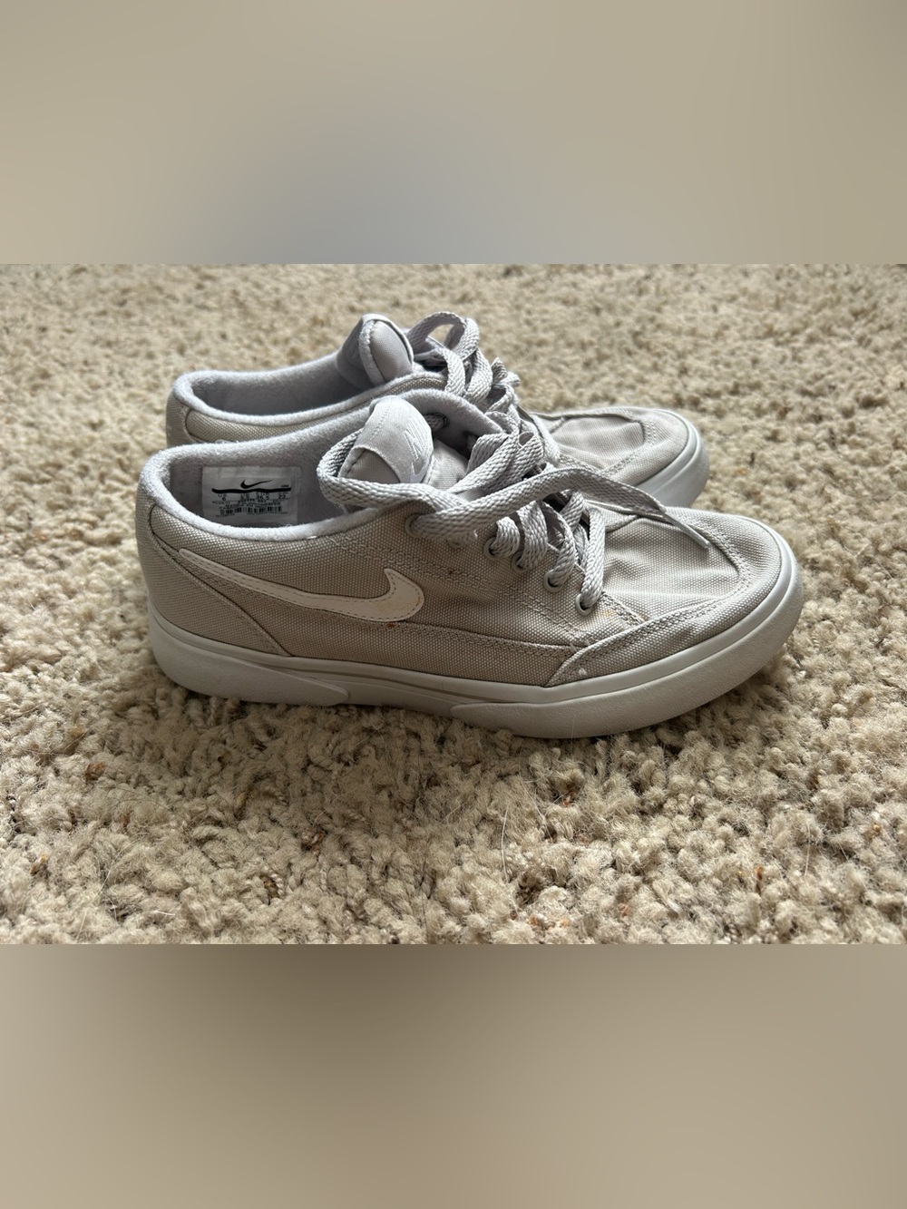 Nike Light Cream Canvas Low-Top Sneakers